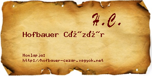 Hofbauer Cézár névjegykártya